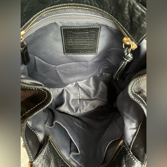 Coach Hamptons Patchwork Carryall Black Leather Gold Hardware Tote - Picture 8 of 17